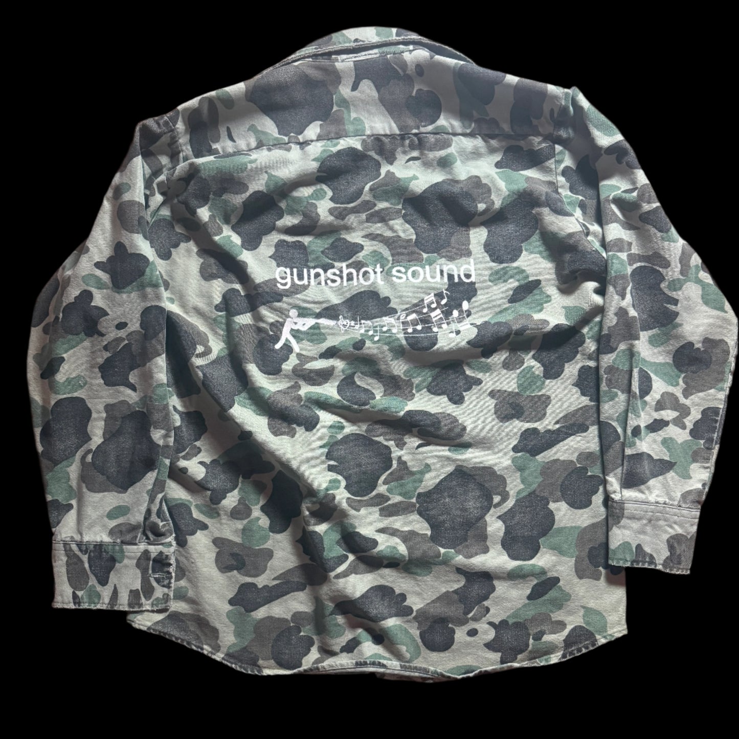 Padlock Military Camo Gunshot Button Up