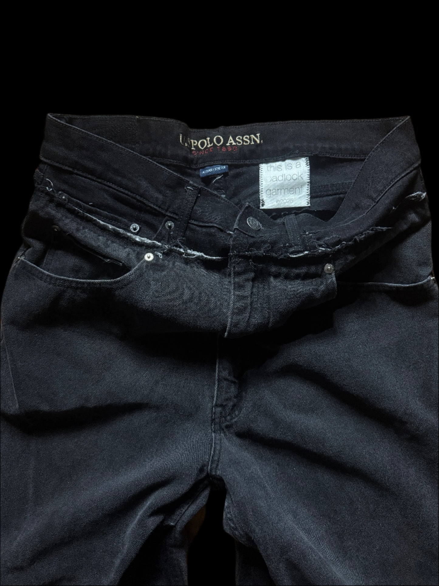 Padlock 0018 Dark Grey Double Waist Denim