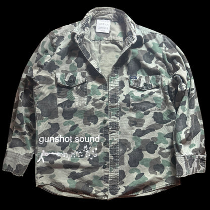 Padlock Military Camo Gunshot Button Up