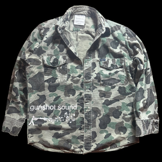Padlock Military Camo Gunshot Button Up